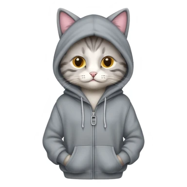 Cat wearing long hoodie sticker