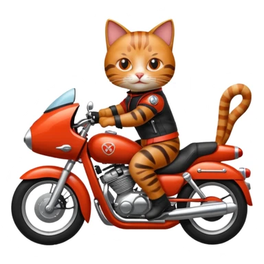 Cat on red and black motorcycle sticker