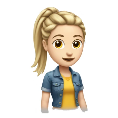 A white girl with pony tail  sticker