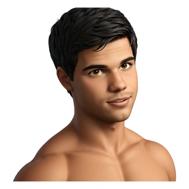 smiling topless male portrait sticker