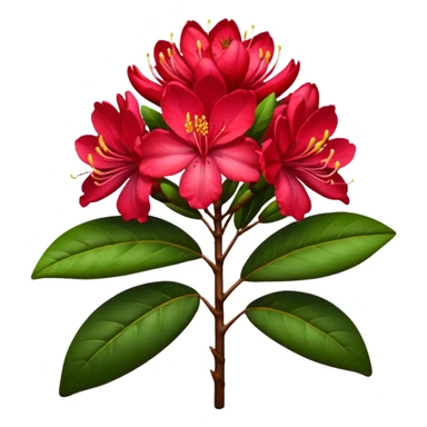 Red rododendron sticker