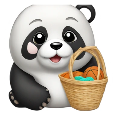 Panda avec hoodie et basket sticker