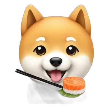 Shiba Inu eating sushi  sticker
