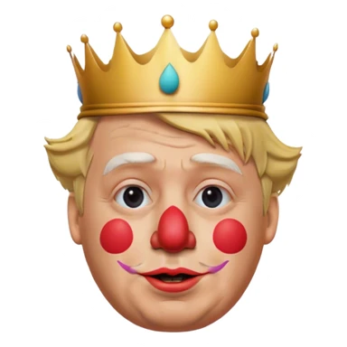 highly detailed, photorealistic face of Donald Trump with a clown nose with a tiny crown no neck or body, face slightly turned to the right. Skin texture, lighting, and facial details should be ultra-realistic, resembling a professional 3D render must look exactly like him. Transparent background.

 sticker