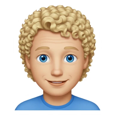 Man with blue eyes, short curly blonde hair and thick lips sticker