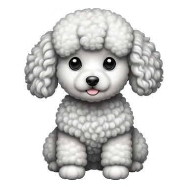 black and white poodle sticker