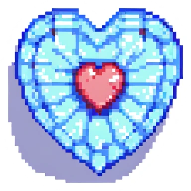 pixel art style Minecraft heart, simple and iconic sticker