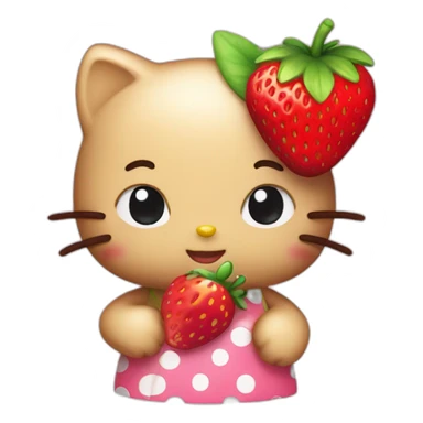Hello kitty with a strawberry sticker