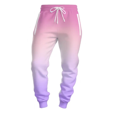 Realistic pair of white,lavender,and rose gold ombre PINK jogger sweat pants. sticker