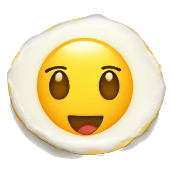 A sunny side up egg with smiley fsce sticker