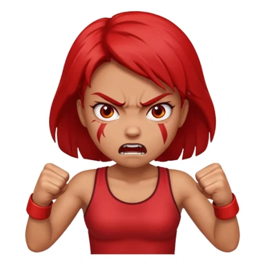 redtsion angry girl ragebait red face sticker