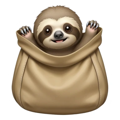 Oso perezoso de color gris cuerpo y garras como si estuviese saliendo de una bolsa  sticker