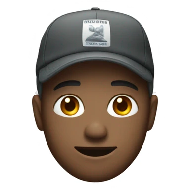 man with cap and can sticker