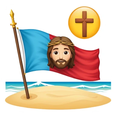 Jesus flag beautiful and beach theme sticker