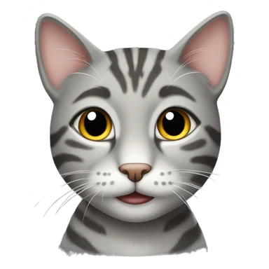 Cute gray tabby cat sticker