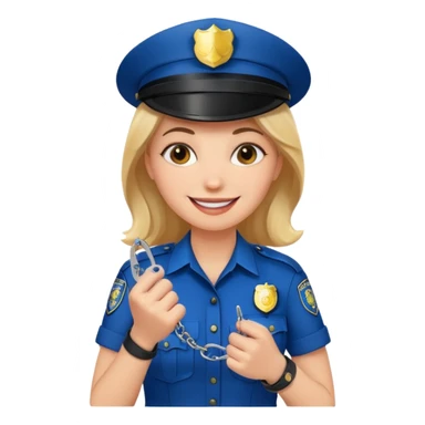 kelepçe tutan kadın polis sticker