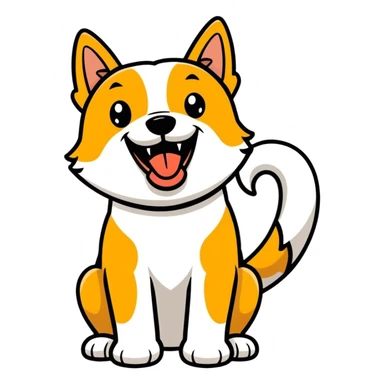 excited dog sticker