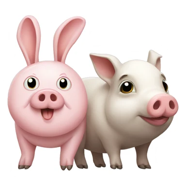 Pig and rabbit  sticker