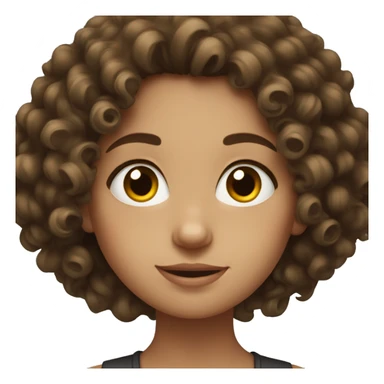 brunette curly haired girl sticker