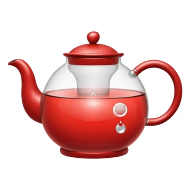 teapot with steam coming out emoji style, similar to dual sword and coffee cup emoji style, moderate red color #c05734 sticker