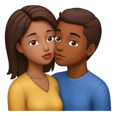 👩🏽emoji 🧑🏽 bunu öpüyor sticker