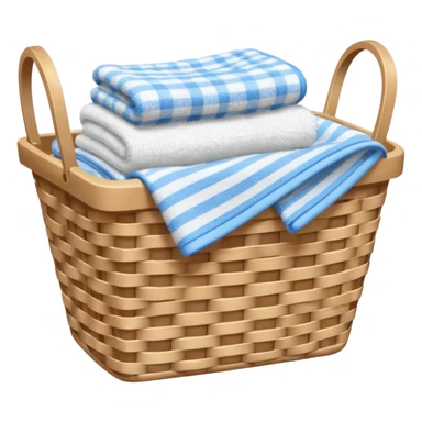 laundry basket with towels sticker