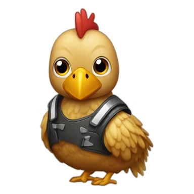 Gallina arriba de una moto sticker
