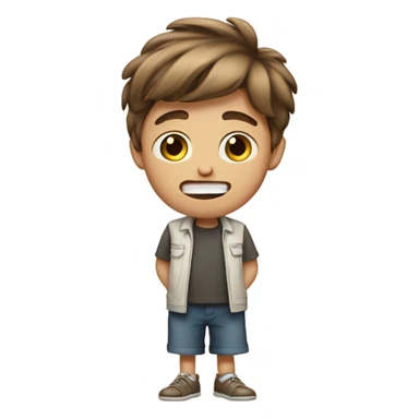 Stinky Oliver brown hair boy farting sticker