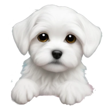 maltese puppy in pink christmas mood sticker
