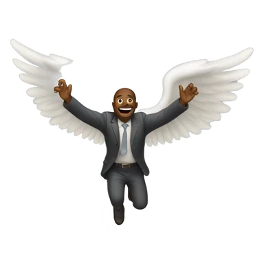 A man flying to heaven  sticker