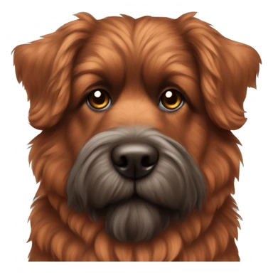 Red Brindle fluffy dog with brindle fur pointed ears  sticker