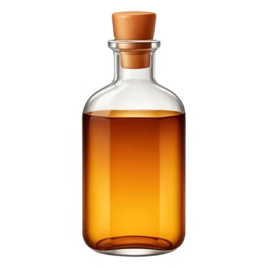 brown liquid bottle, minimal, simple, clear sticker