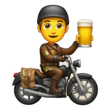 beer drinker in German costume on motorbike sticker