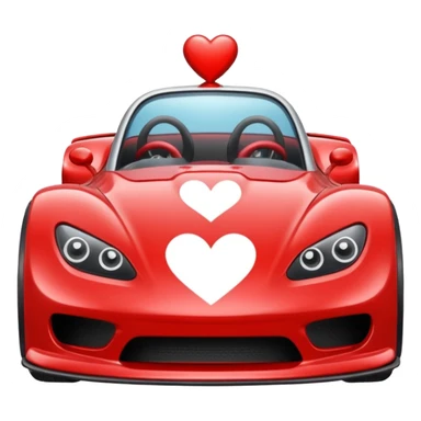 heart driving in a race car sticker