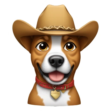 Dog wearing a cowboy hat sticker