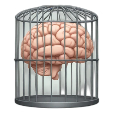 caged brain sticker