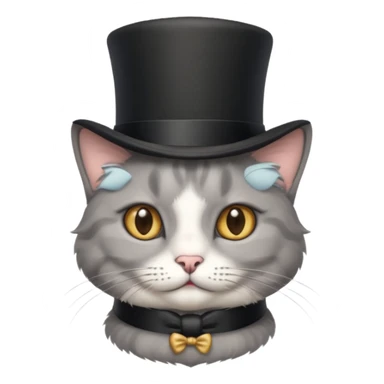 cat wearing a tophat sticker