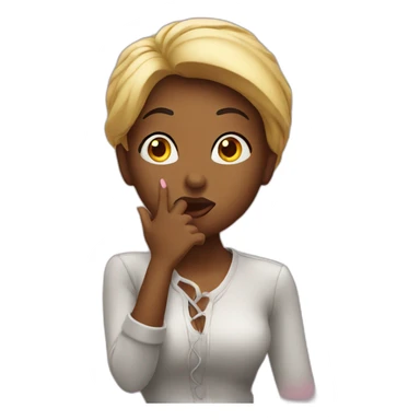 woman blowing kiss sticker