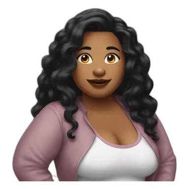 Da'Vine Joy Randolph straight black hair fat sticker