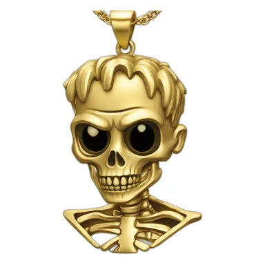 Zombie skeleton gangster  gold necklace  sticker