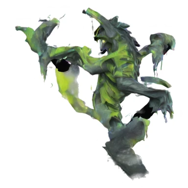 .Zombie_ Vaporwave black holographic oilslick zombie unicorn yellow caution tape sticker