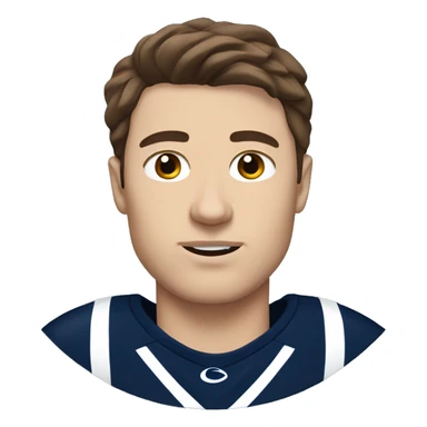 Guy with brown hair wearing a Penn state jersey sleeping sticker