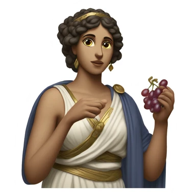 Greek Sappho holds a bunch of grapes in her hand sticker