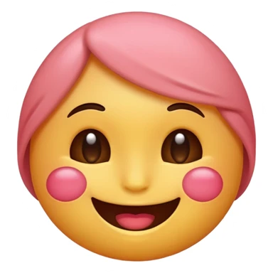 An emoji blushing sticker