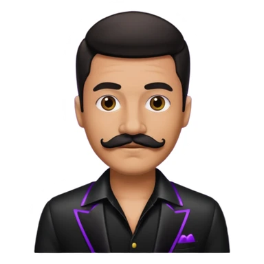 man with mustache with night club outfits sticker