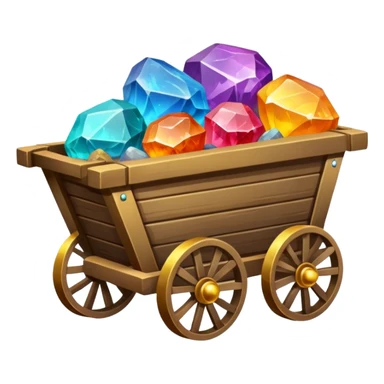 Mine Cart Filled With Colorful Minerals sticker