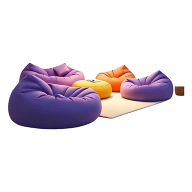 cozy chill zone lounge area with beanbags and ambient lighting sticker