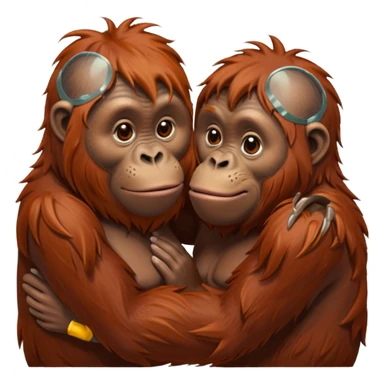 Kissing orangutang sticker