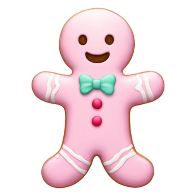 Pastel pink gingerbread man sticker