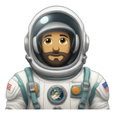 astronaut anime beard man sticker